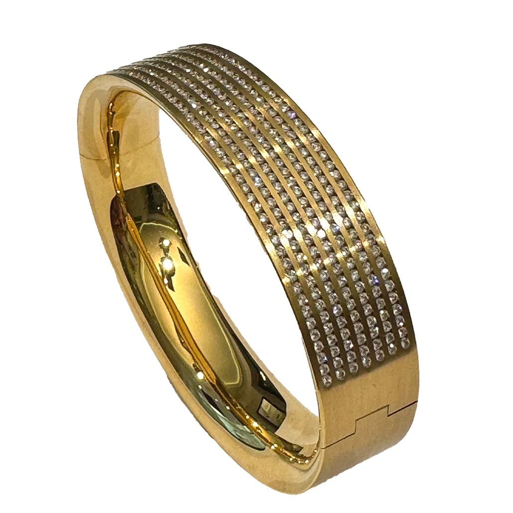 Armring i guld 18K. med briljantslipade diamanter tot. 3,575ct. lWF/vs